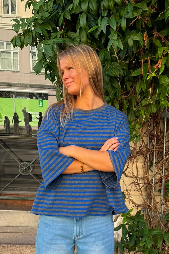Else Striped T-Shirt -Royal/Grey