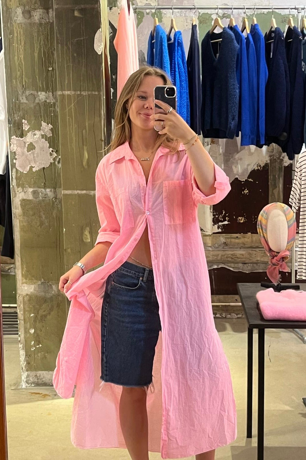 Helene Shirt Dress -Pink
