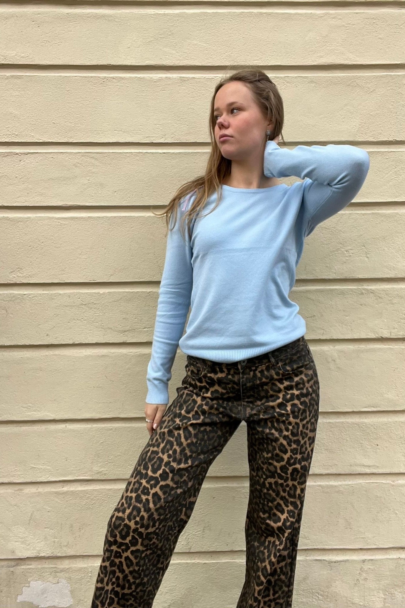 Leopard Jeans straight legs