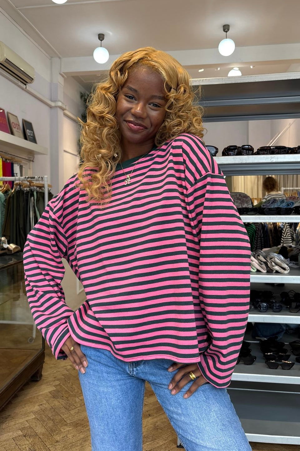 Else Striped T-Shirt - Khaki/Pink