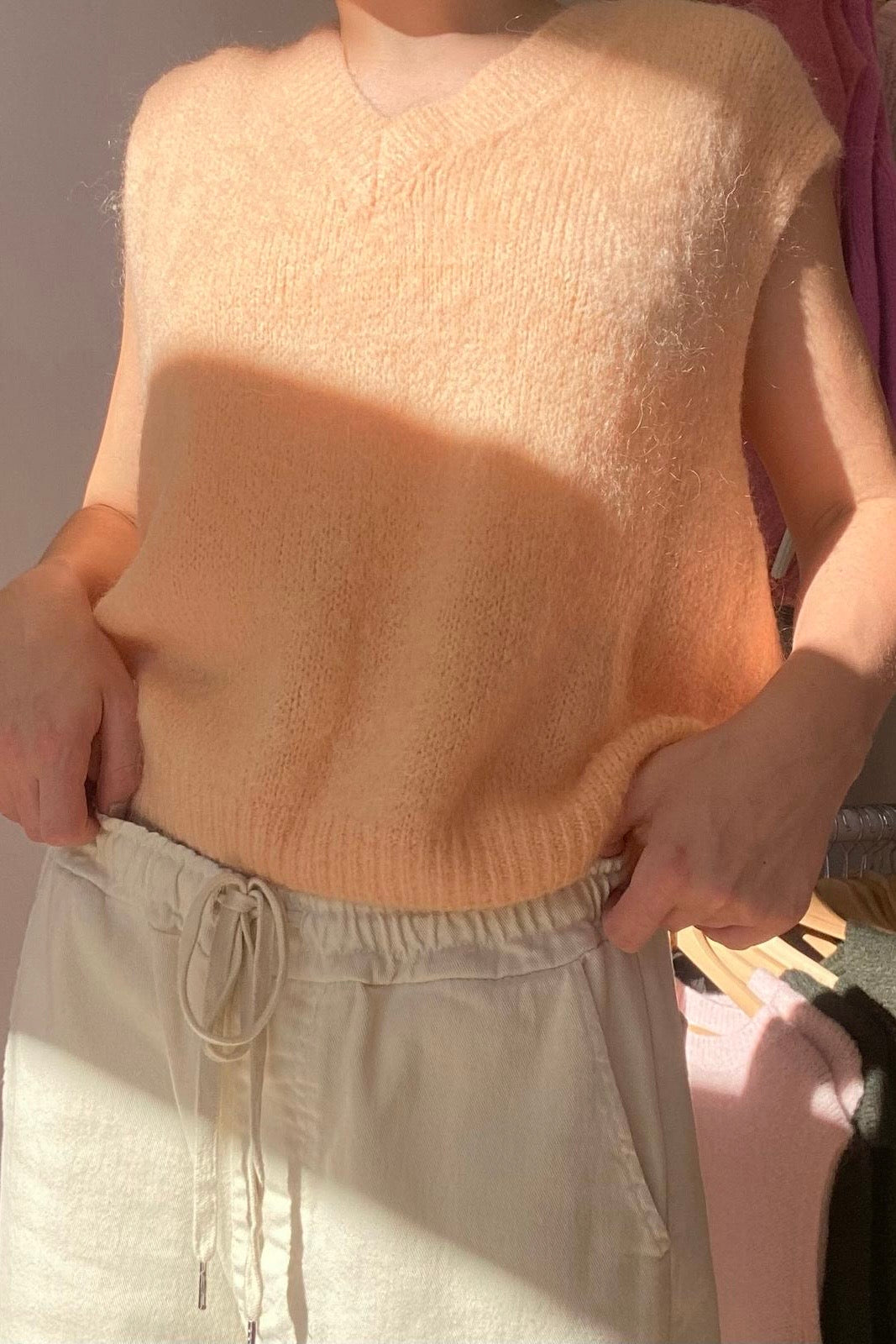 Tessa Mohair Vest -Peach