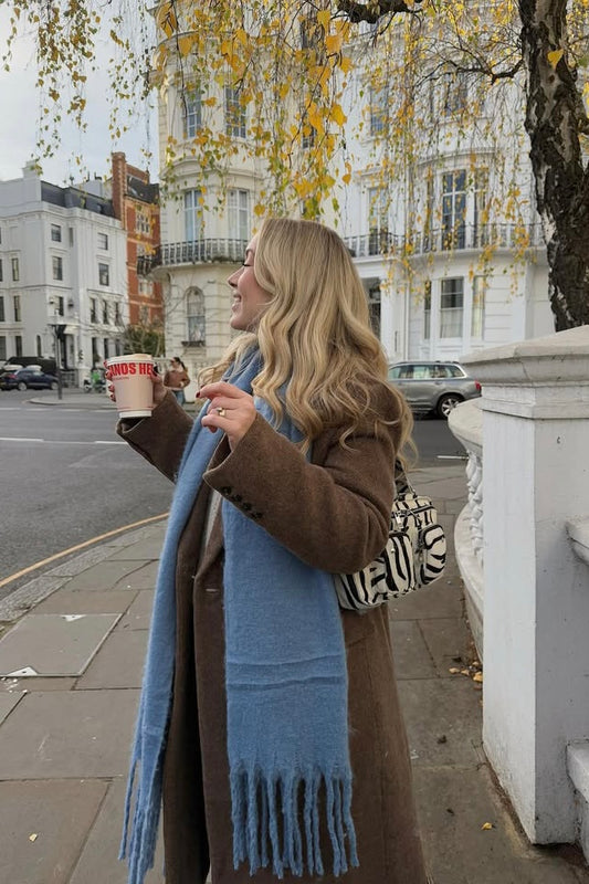Pernille Oversized Scarf -Dusty Blue - Øst London