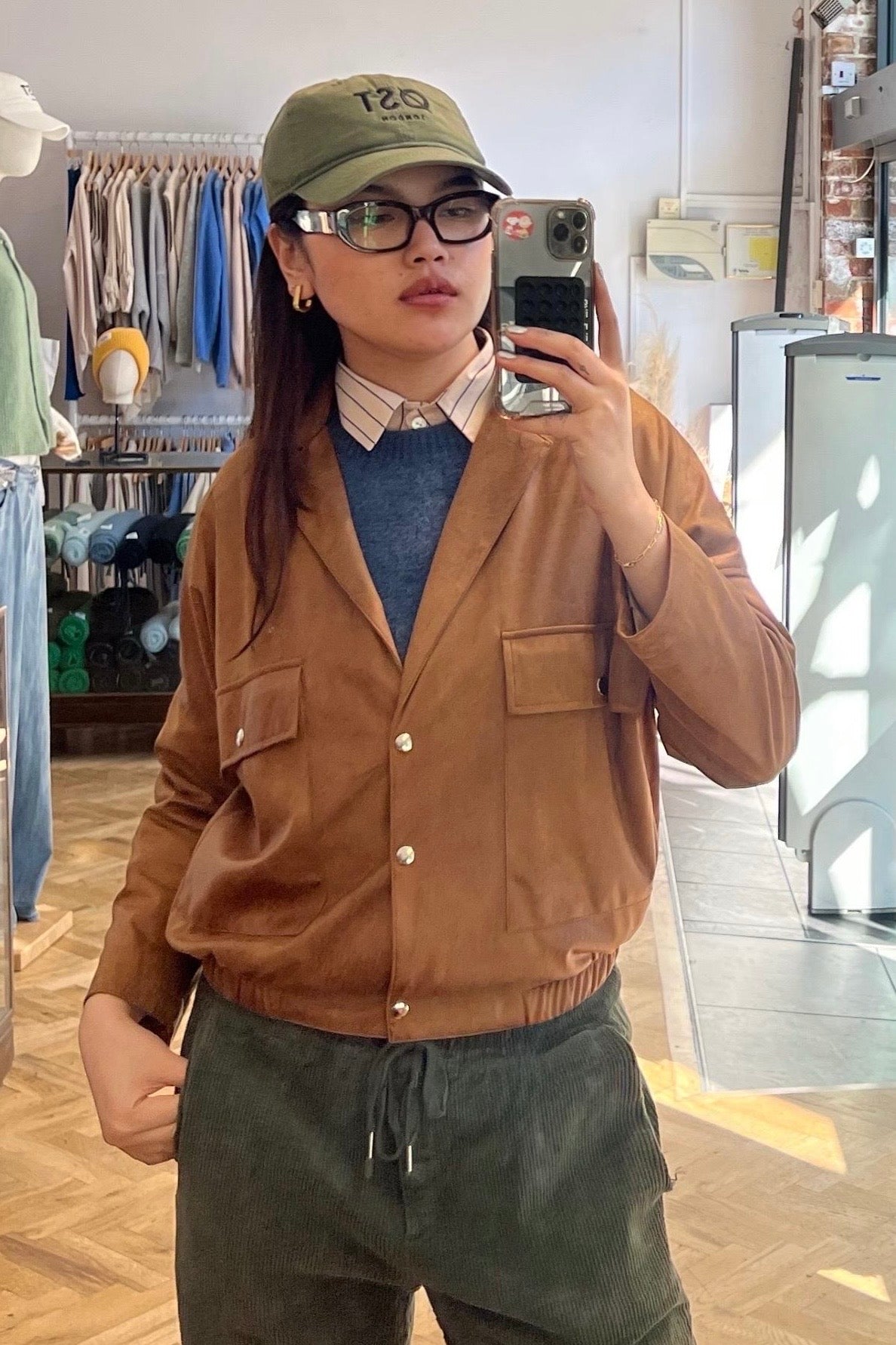 Rakel Vegan Leather Jacket -Cognac