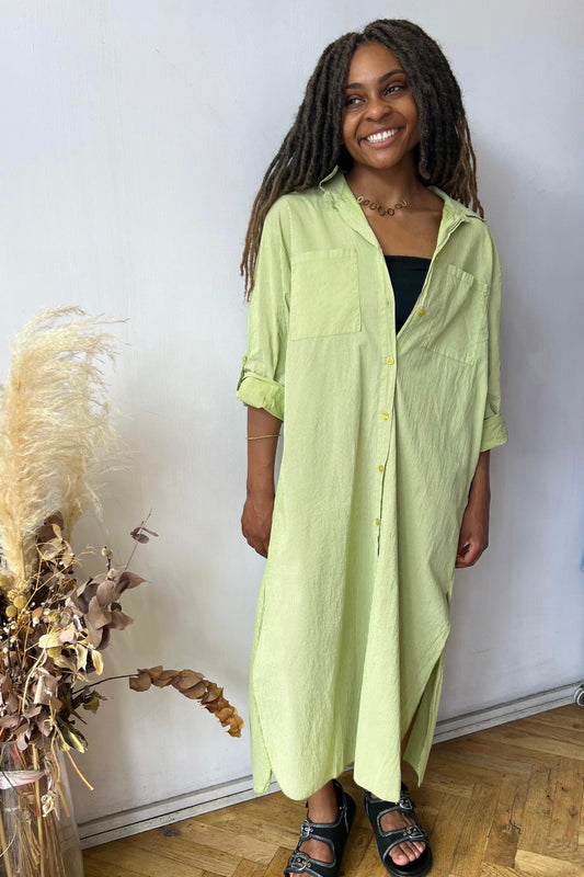 Helene Shirt Dress -Green