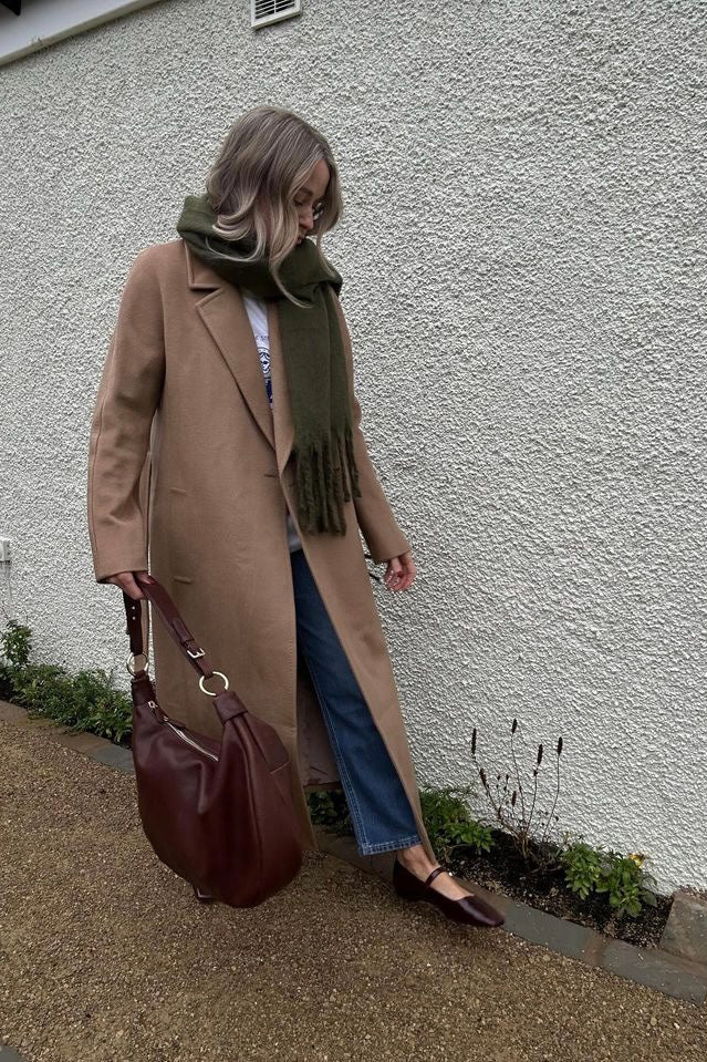 big soft warm winter scarf Khaki