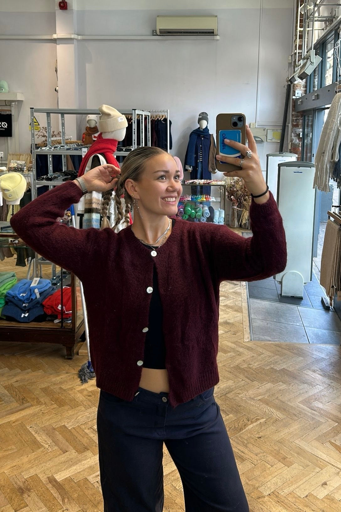 Josefine Mohair Cardigan -Bordeaux