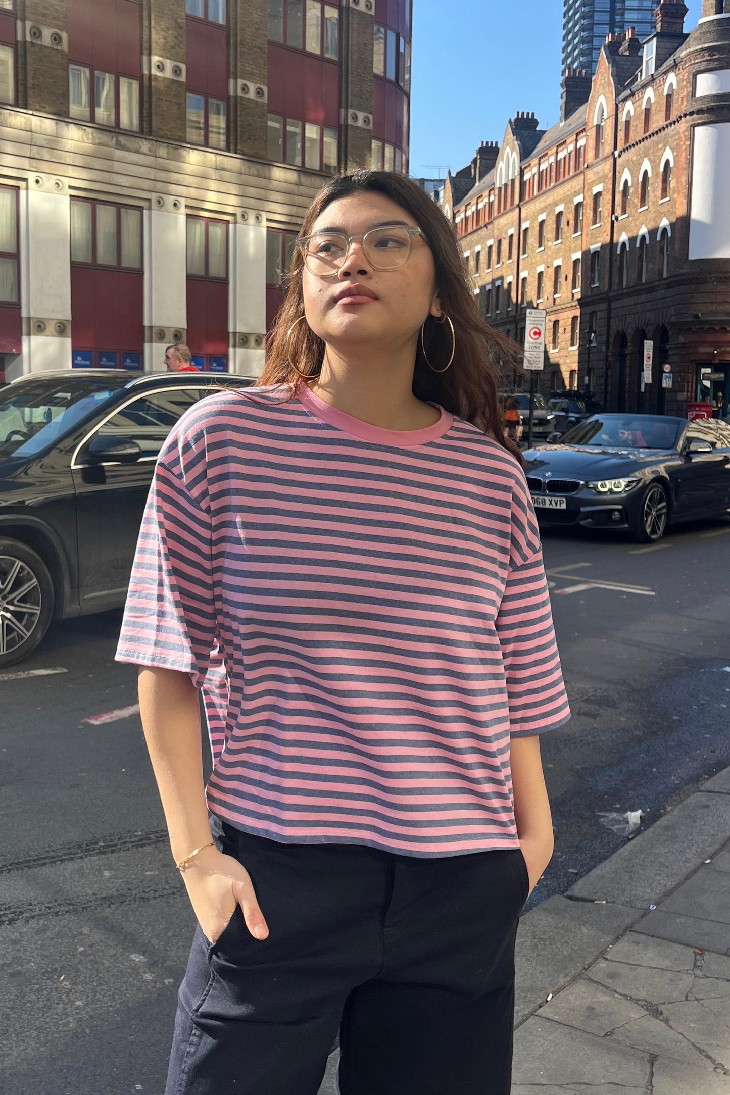 Else Striped T-Shirt -Blue/Pink