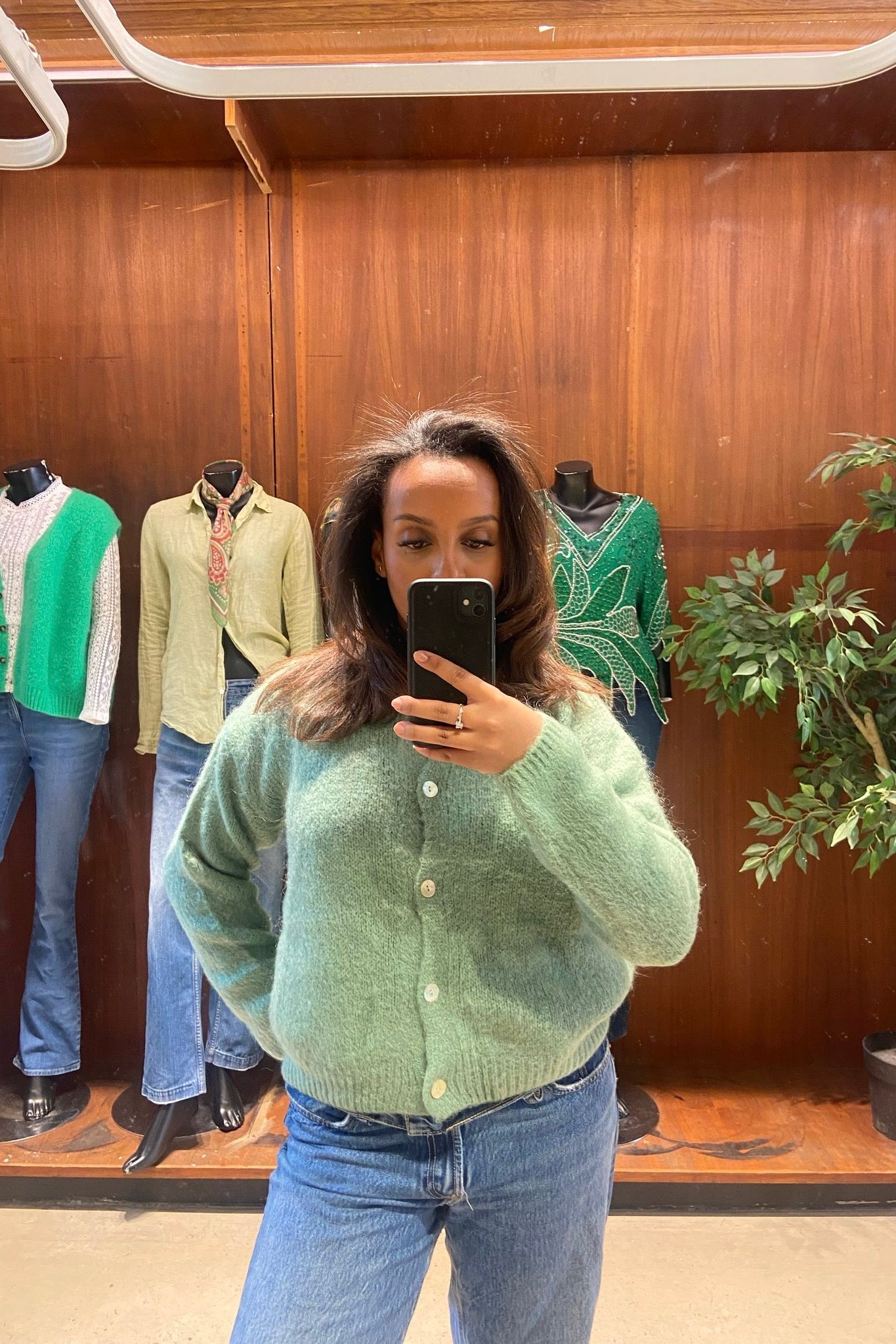 Josefine Mohair Cardigan -Spring Green
