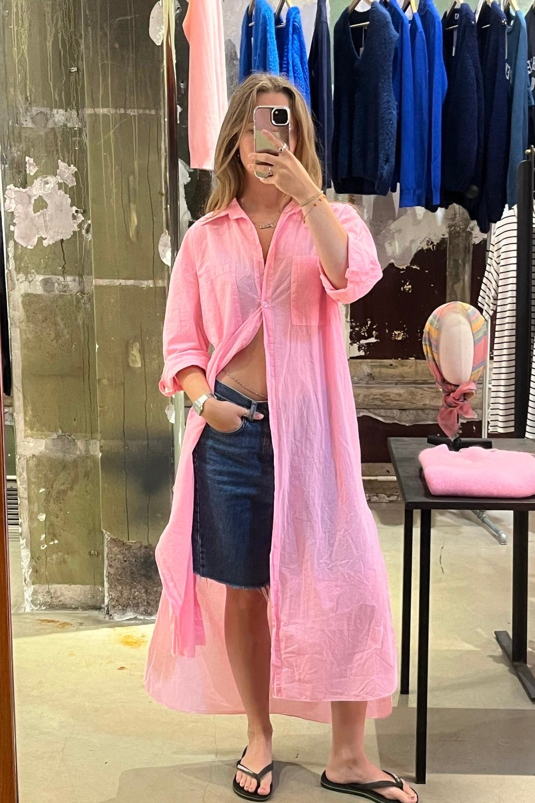 Helene Shirt Dress -Pink