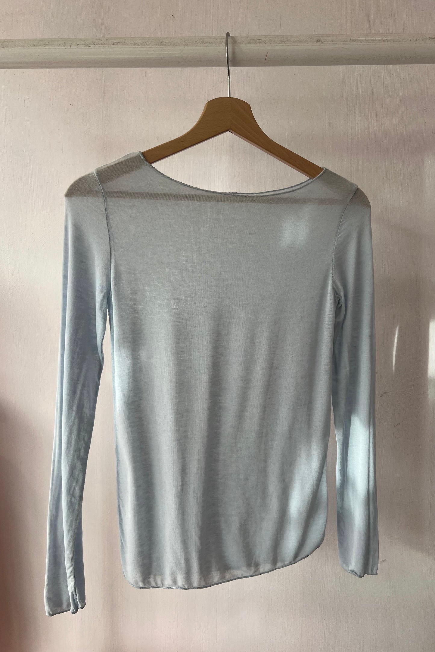 Sandra Cashmere Base Layer Wide Neck Top -Light Grey - Øst London
