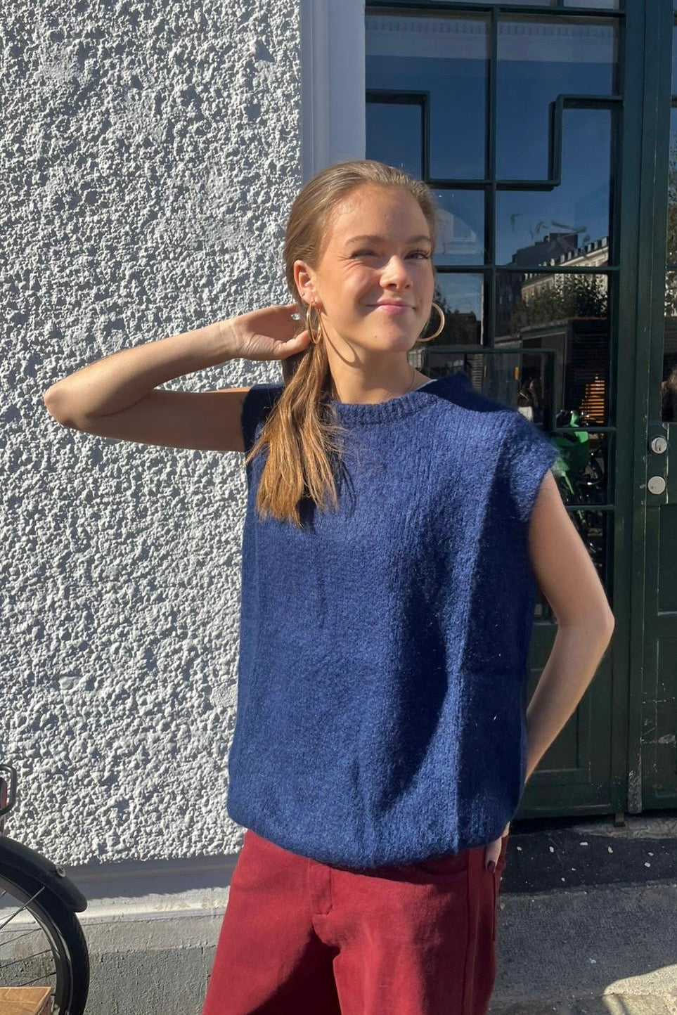 Alba Mohair Vest -Navy - Øst London