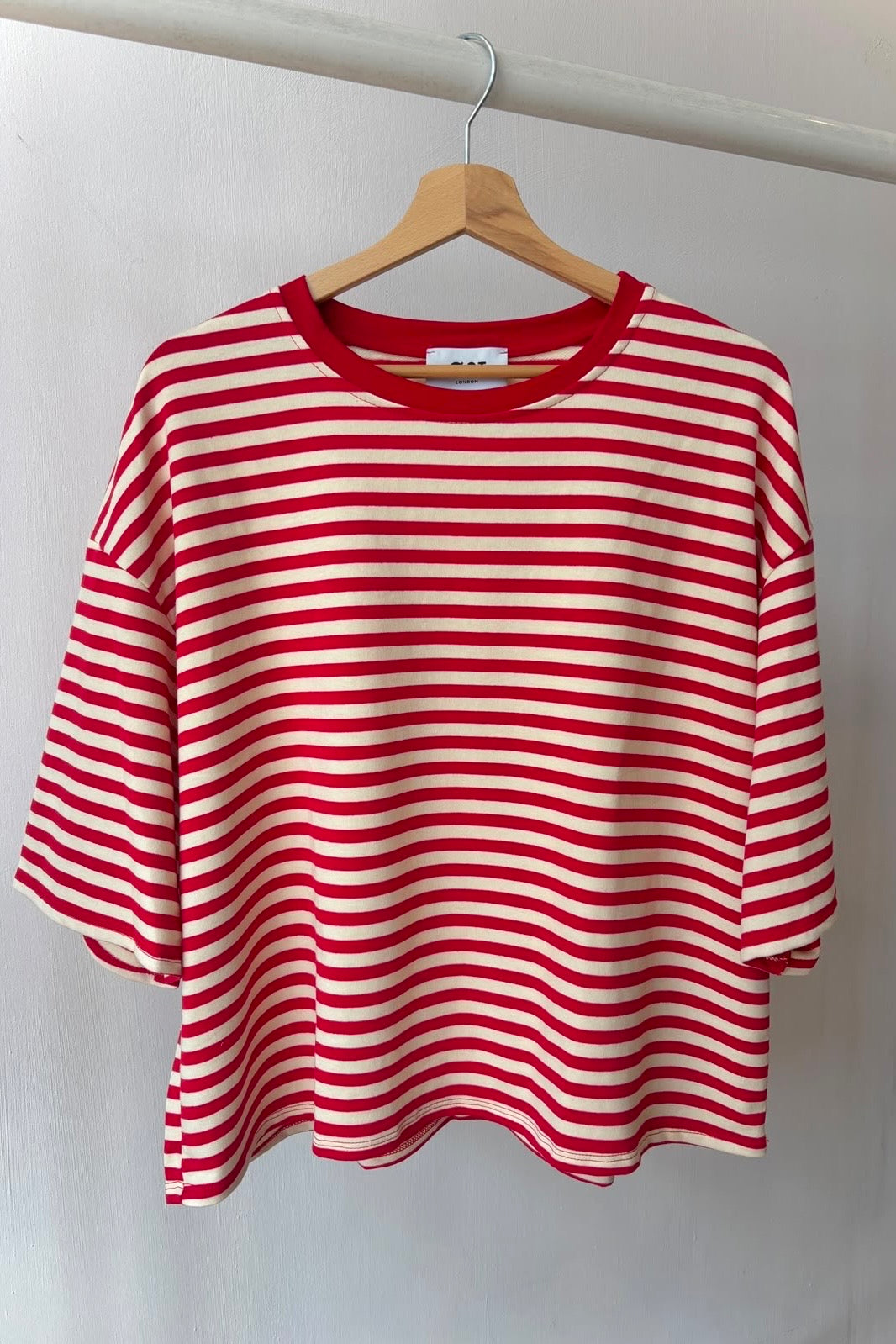 Else Striped T-Shirt -White/Red - Øst London