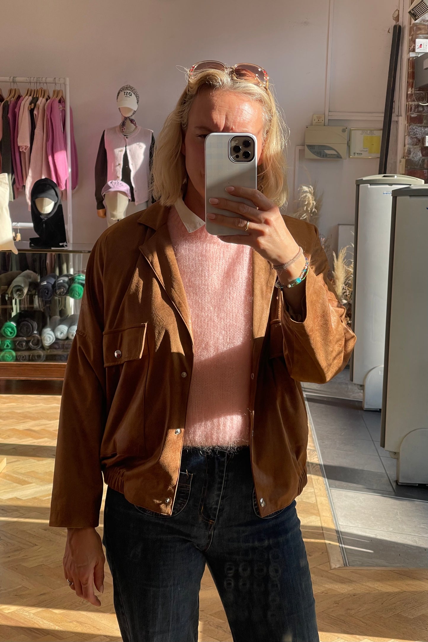 Rakel Vegan Leather Jacket -Cognac