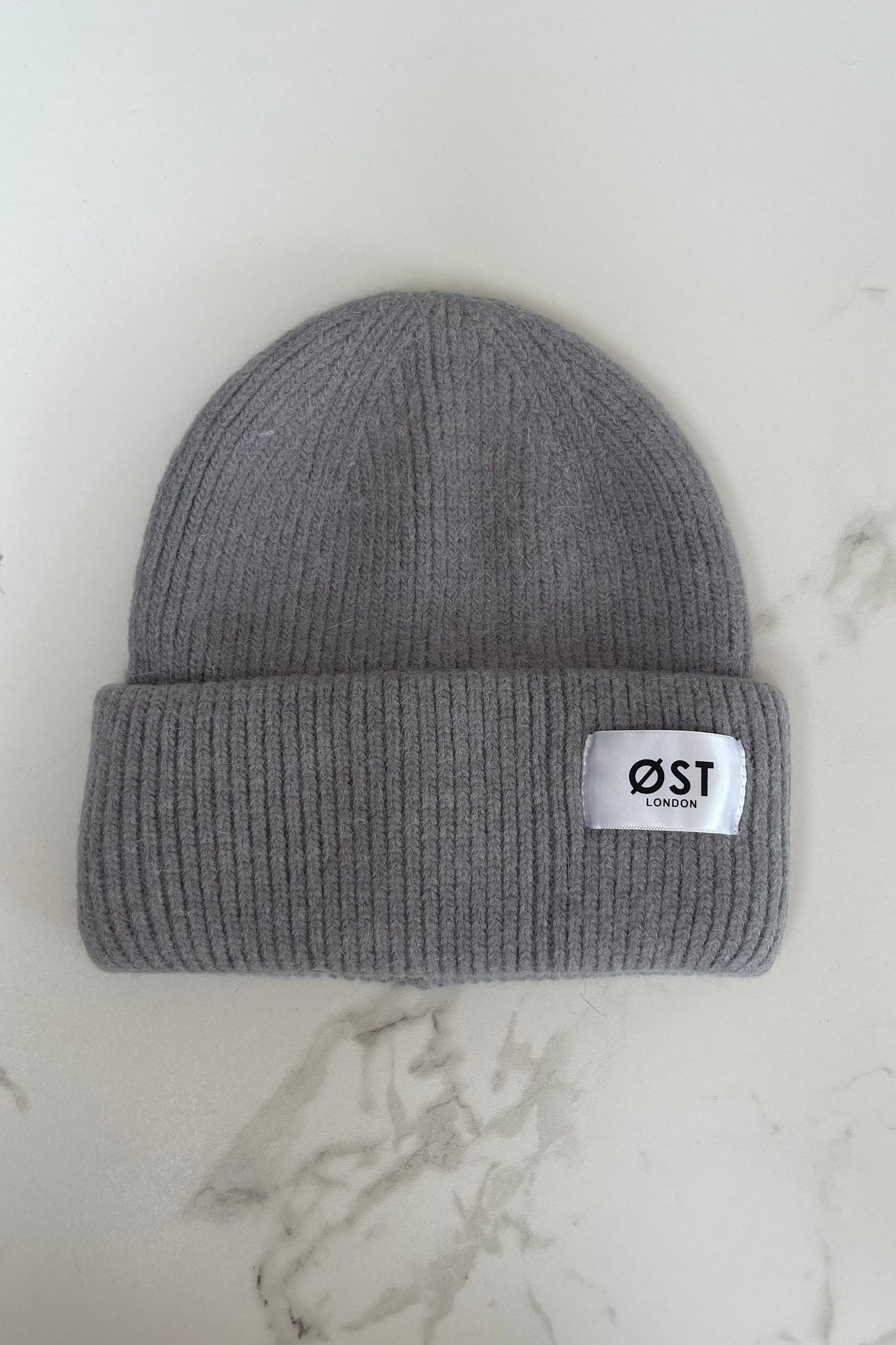 Angora Beanie warm hat grey