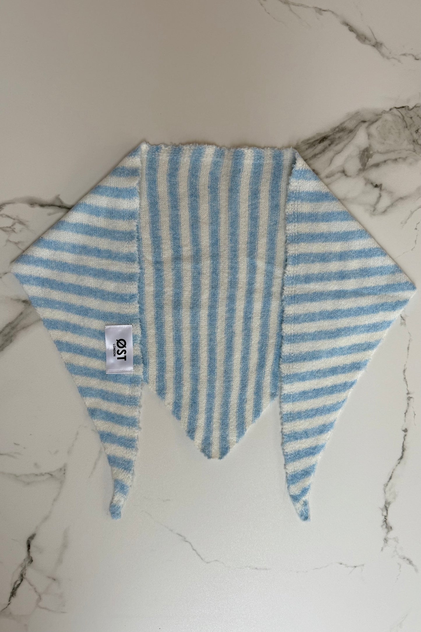 Mynte Triangle Scarf Striped -Blue - Øst London