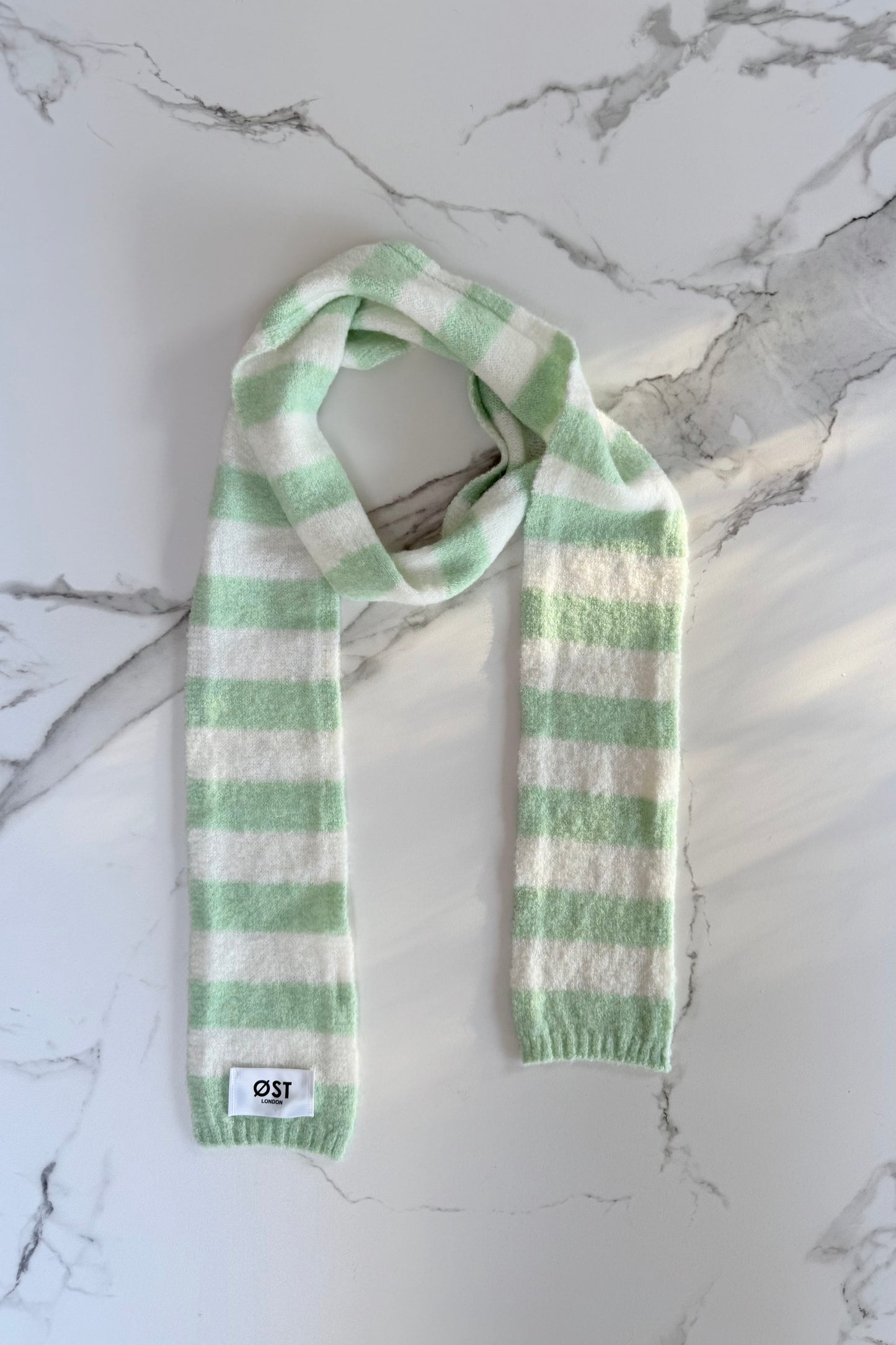 Gunhild Long Striped Scarf -Mint/Green - Øst London