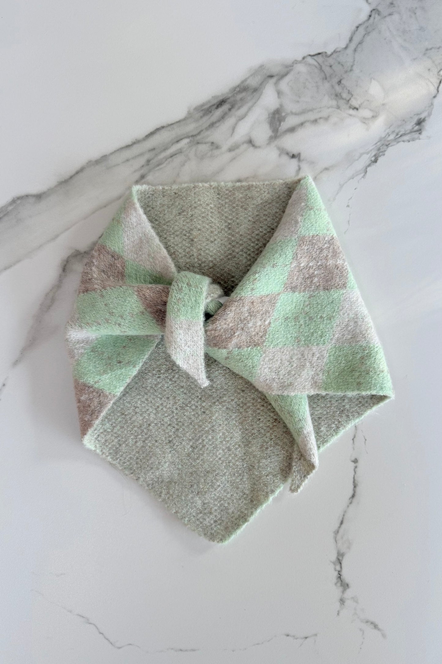 Argyle Triangle Scarf -Mint - Øst London