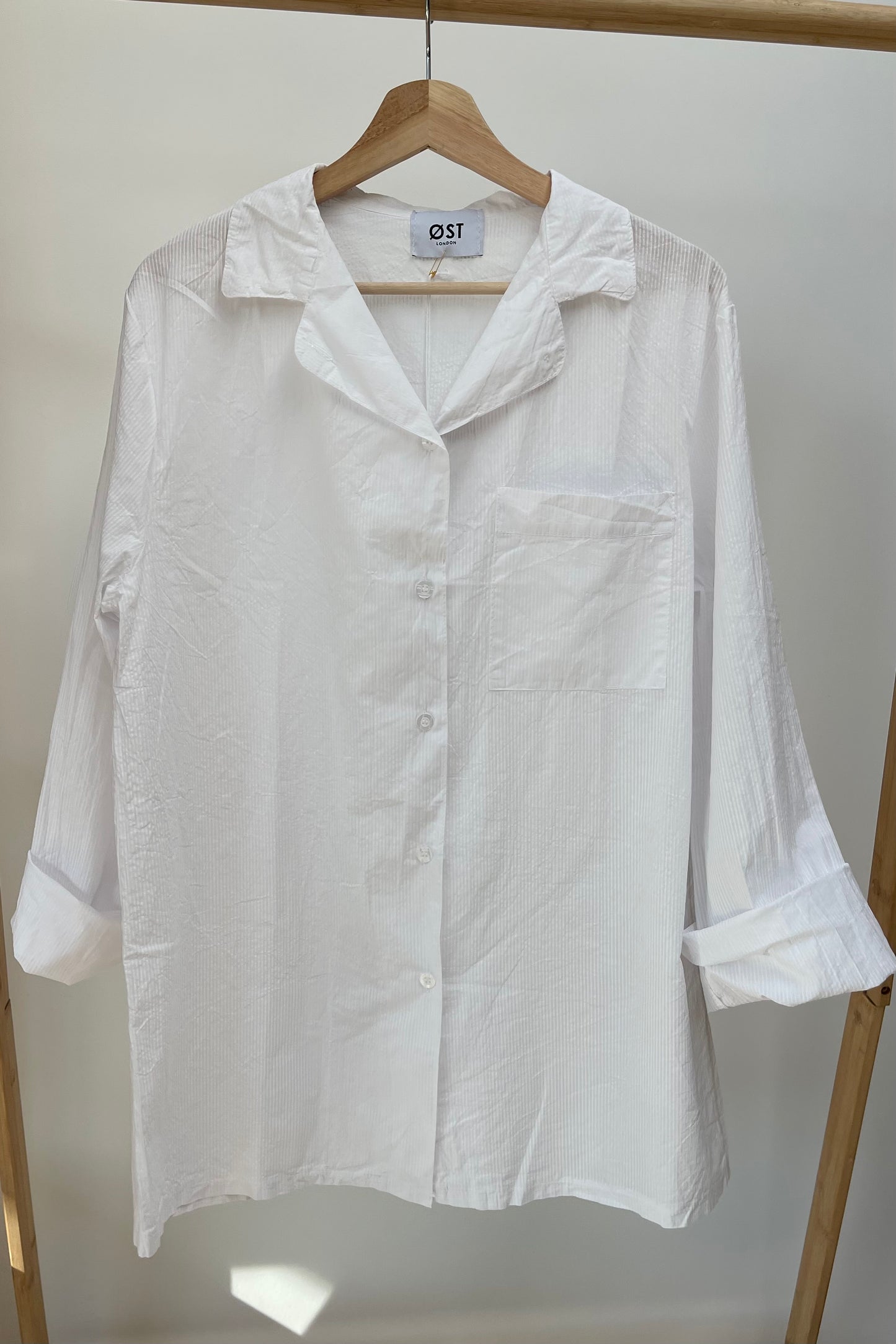 Pyjama style shirt cotton