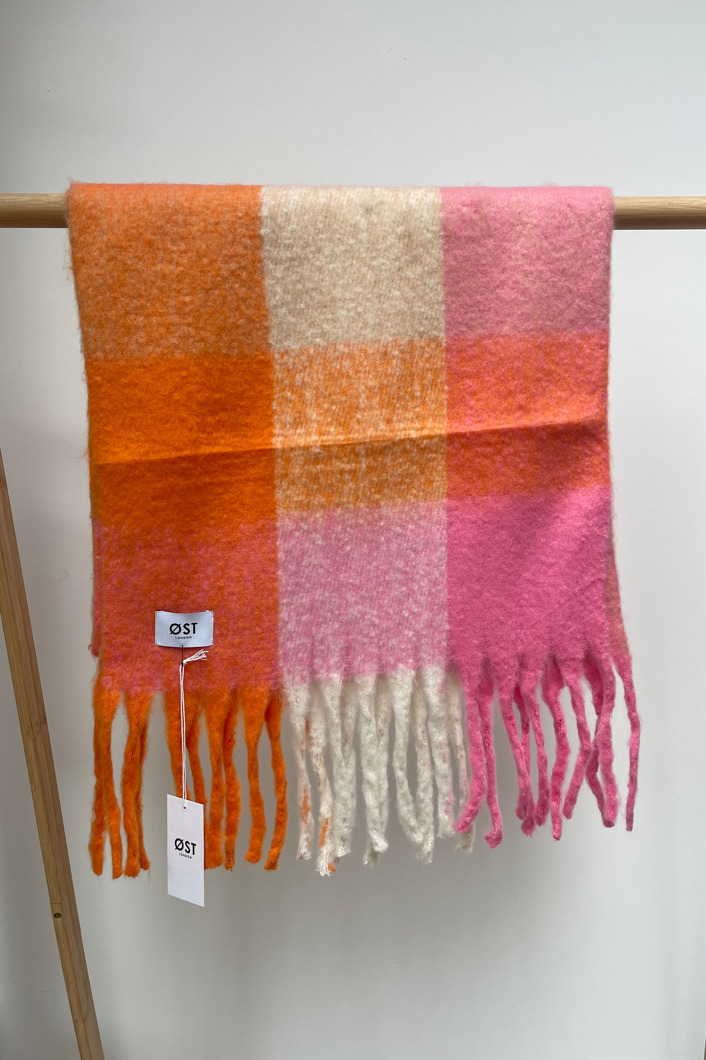 warm big winter scarf tartan colourful
