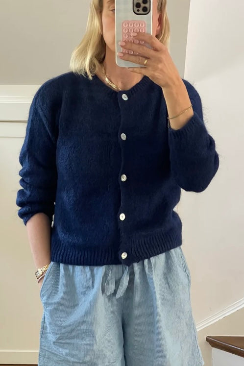 Josefine Mohair Cardigan -Navy – Øst London