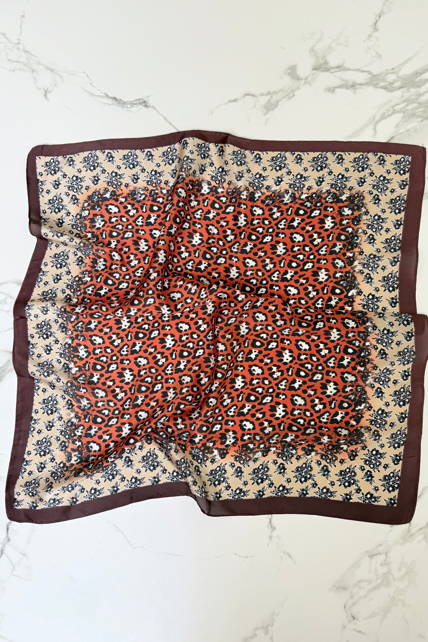 Vilja Scarf -Leopard Dark Orange