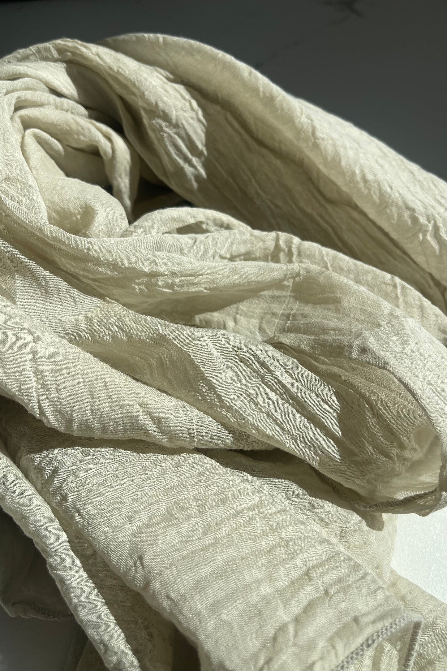Bodil Silk Cotton Scarf -Cream