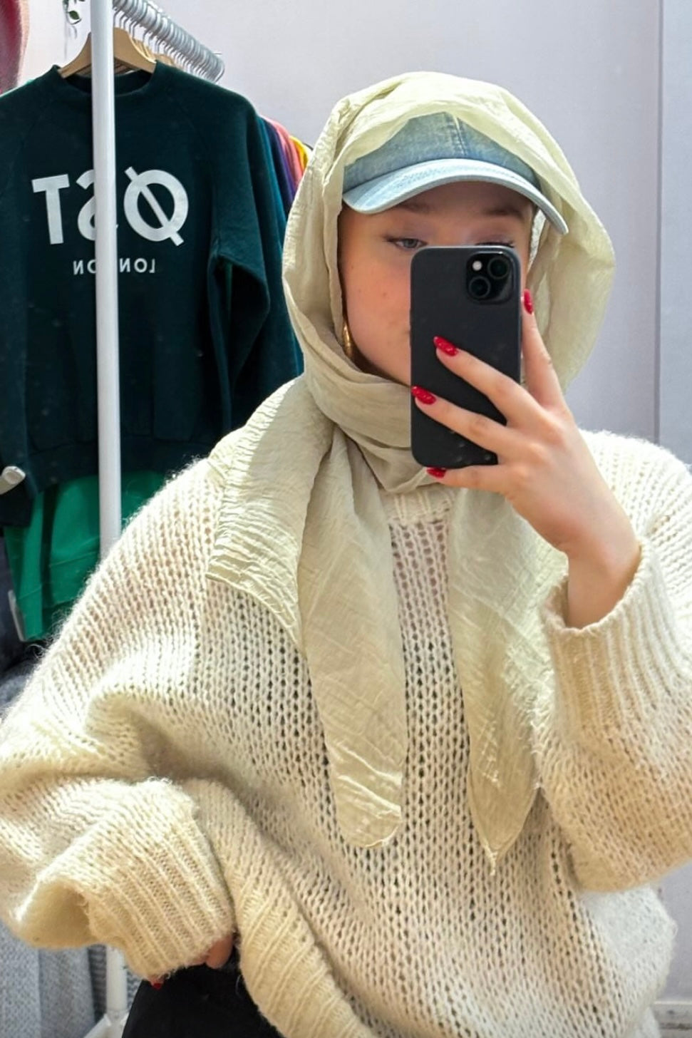 Bodil Silk Cotton Scarf -Cream