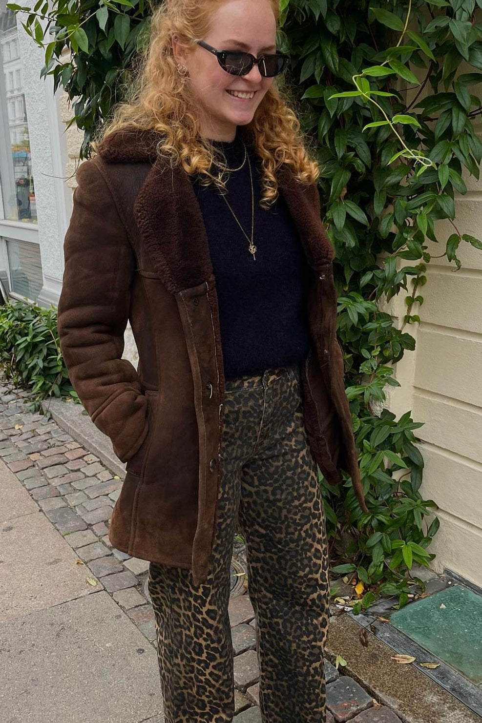 Leopard Jeans straight legs
