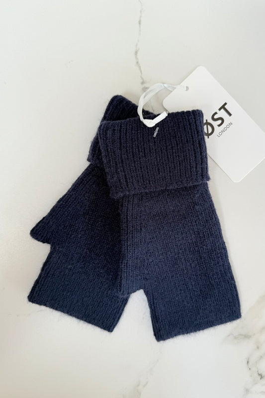Ellen Wool Mittens -Navy