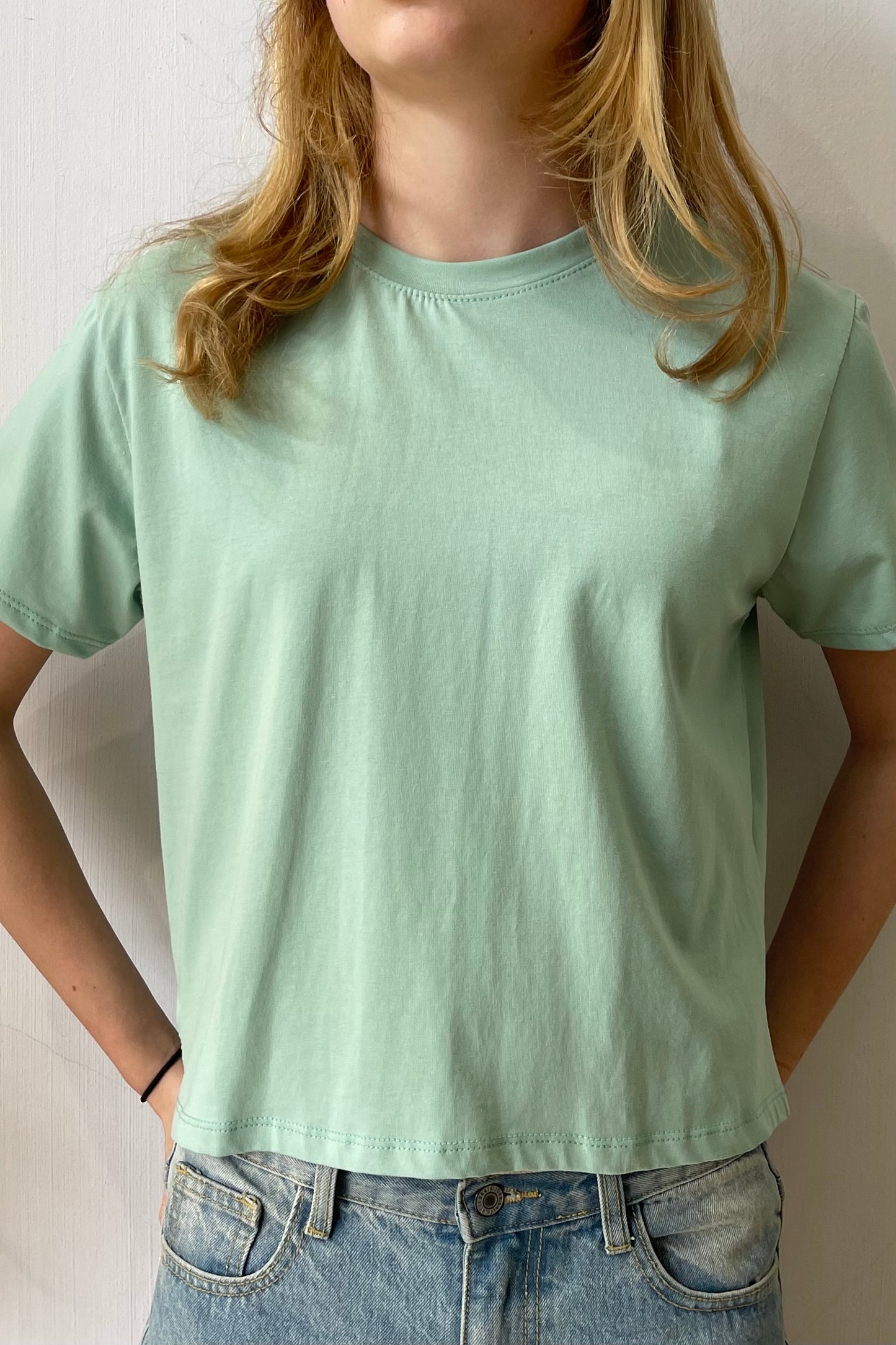 Emma Crop Tee -Mint Green