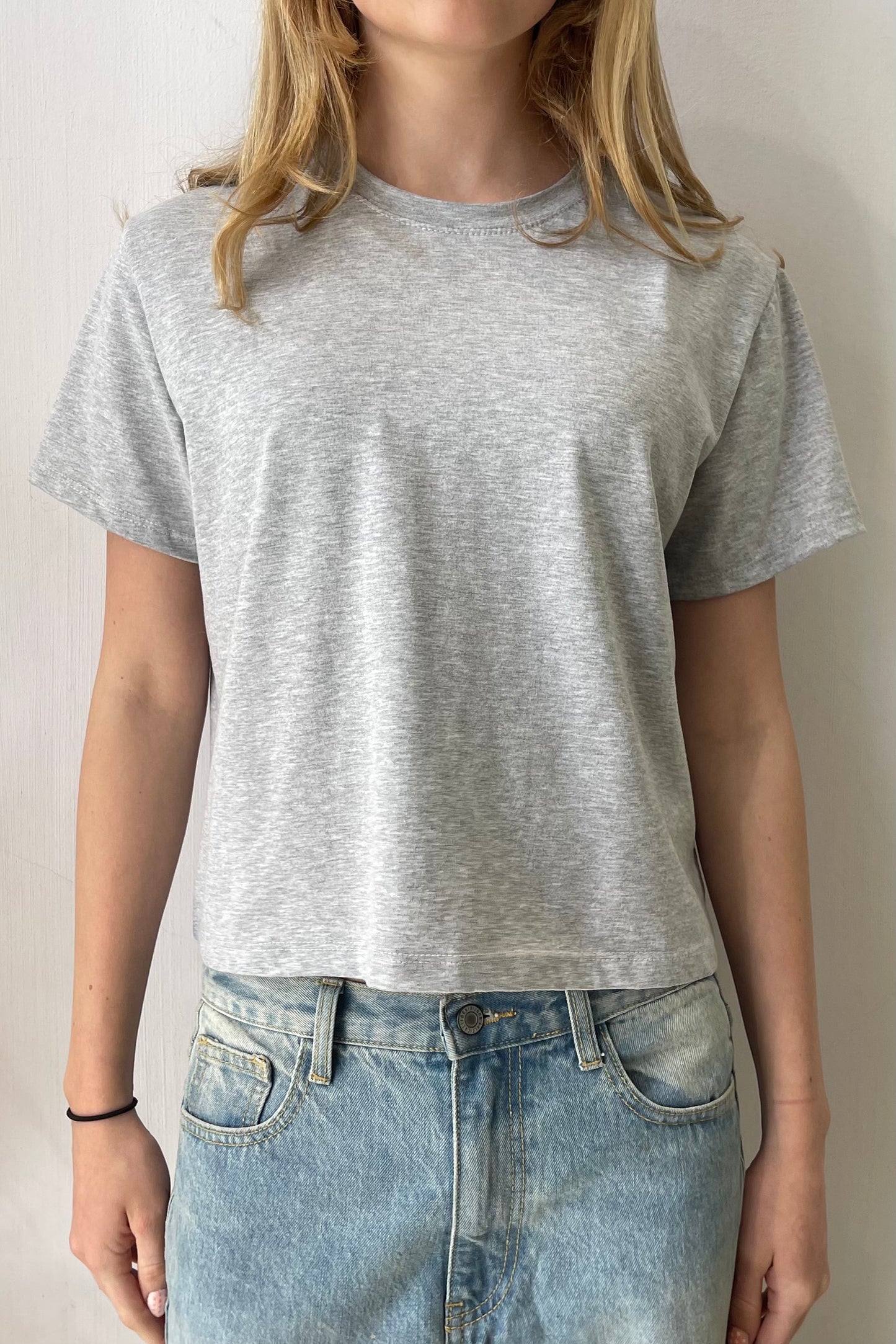 Emma Crop Tee -Grey