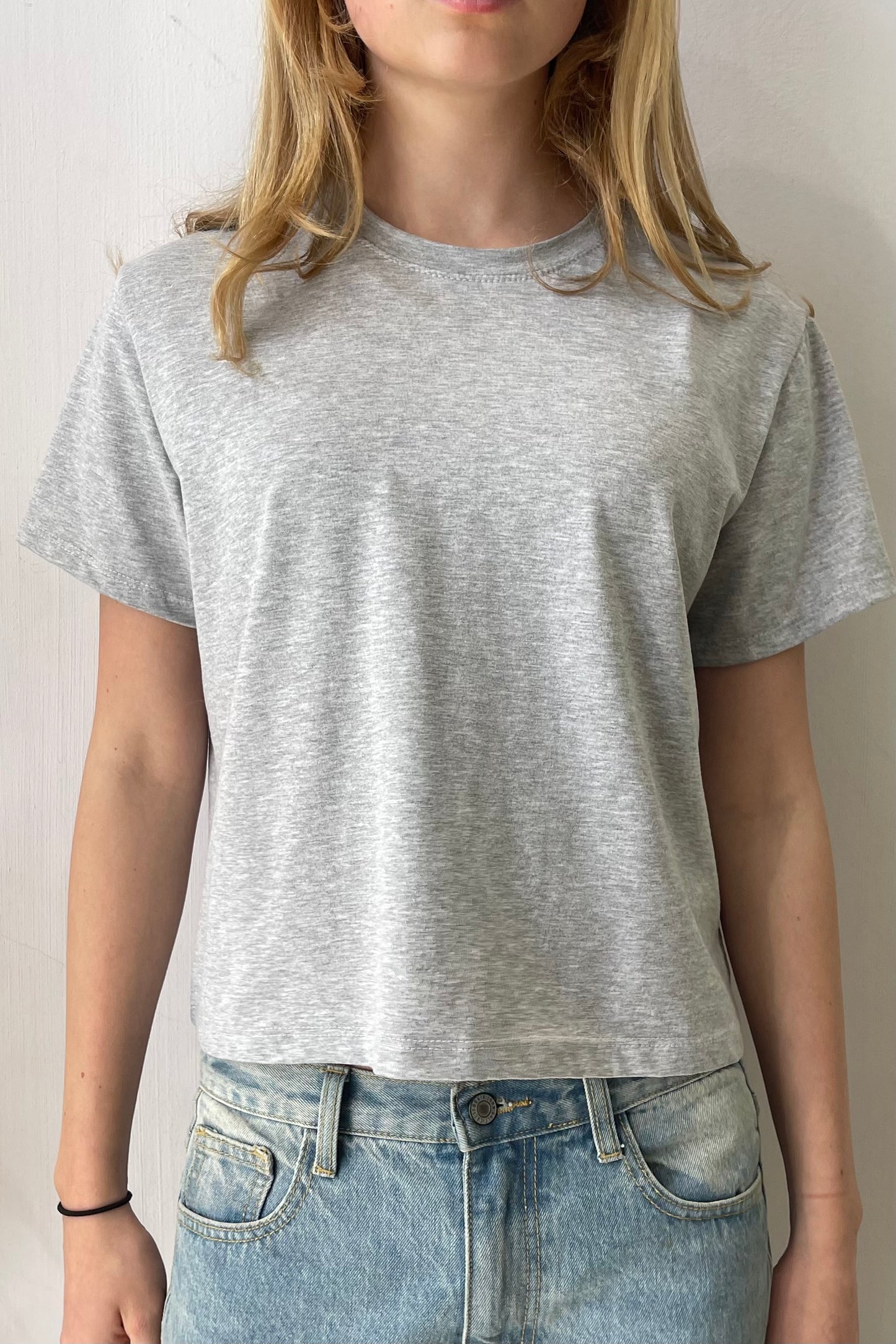 Emma Crop Tee -Grey