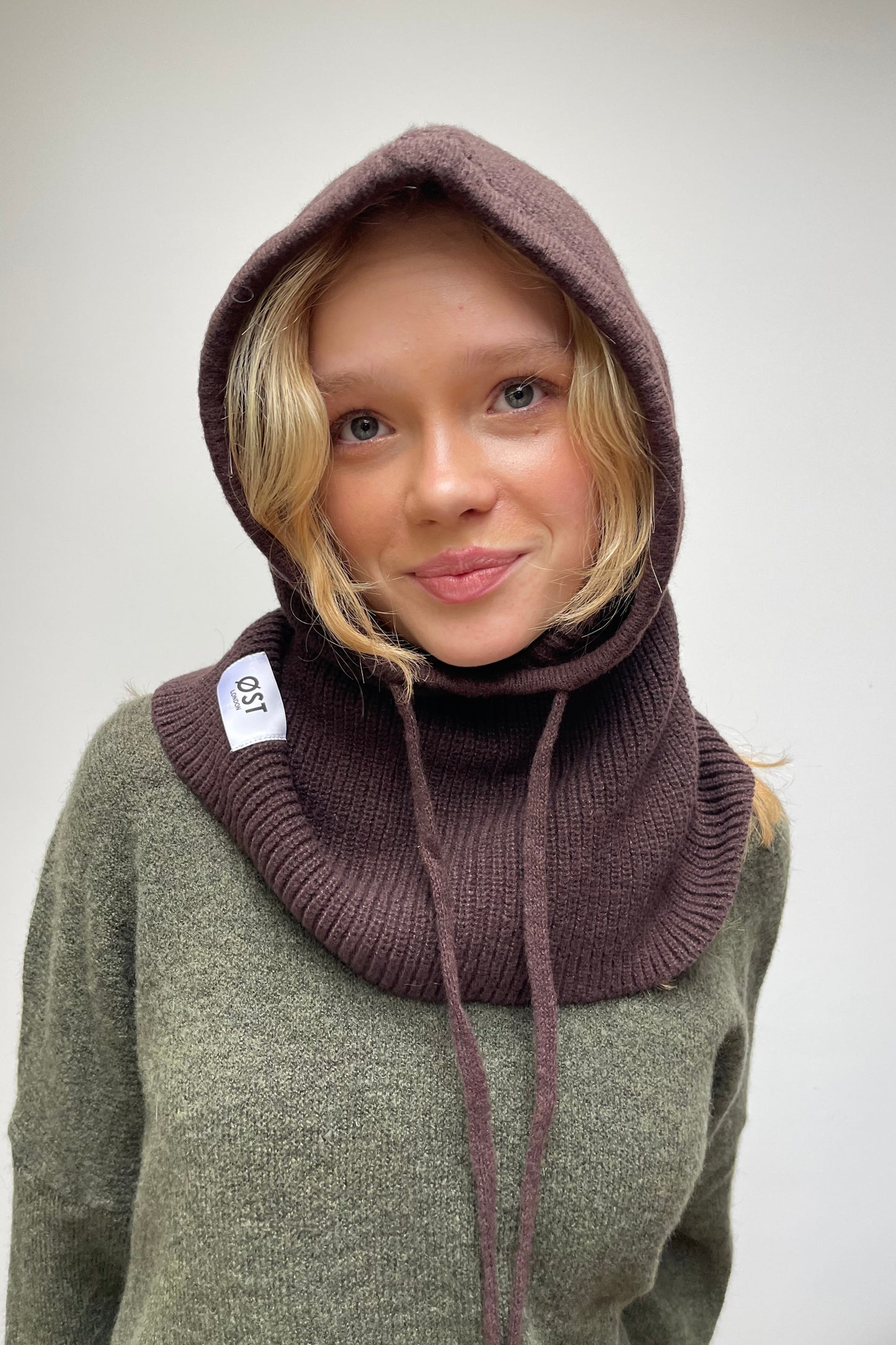 cashmere balaclava Hood Brown