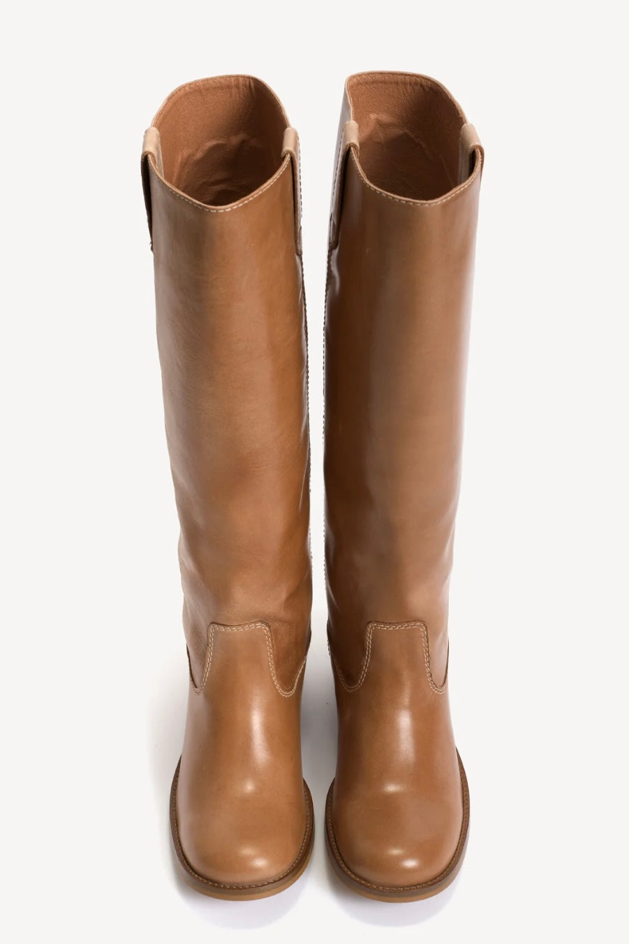 Ann Gaucho Boot in Dark Tan Escovado Leather