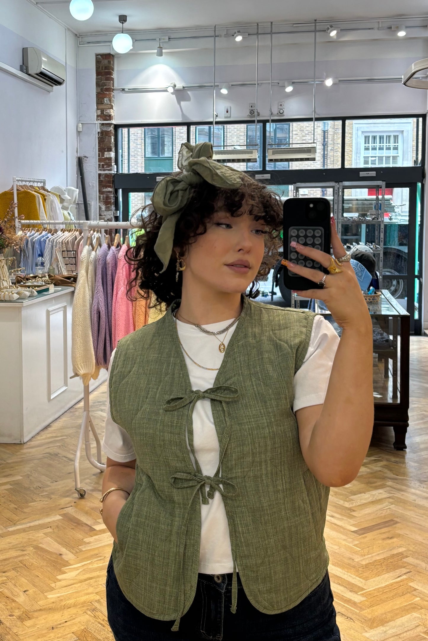 Lina Quilted Vest -Sage