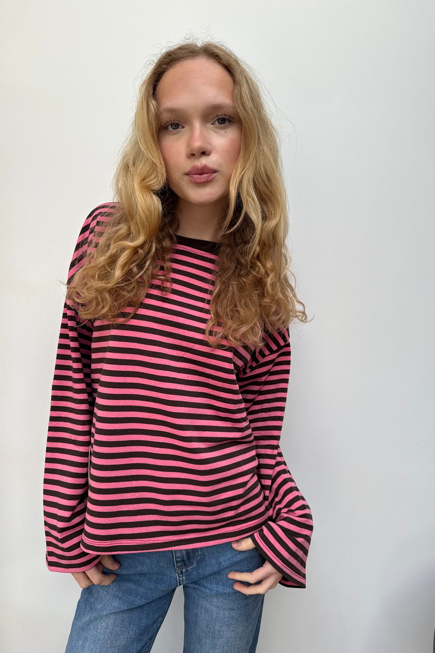 Anna Crewneck -Pink/Brown - Øst London