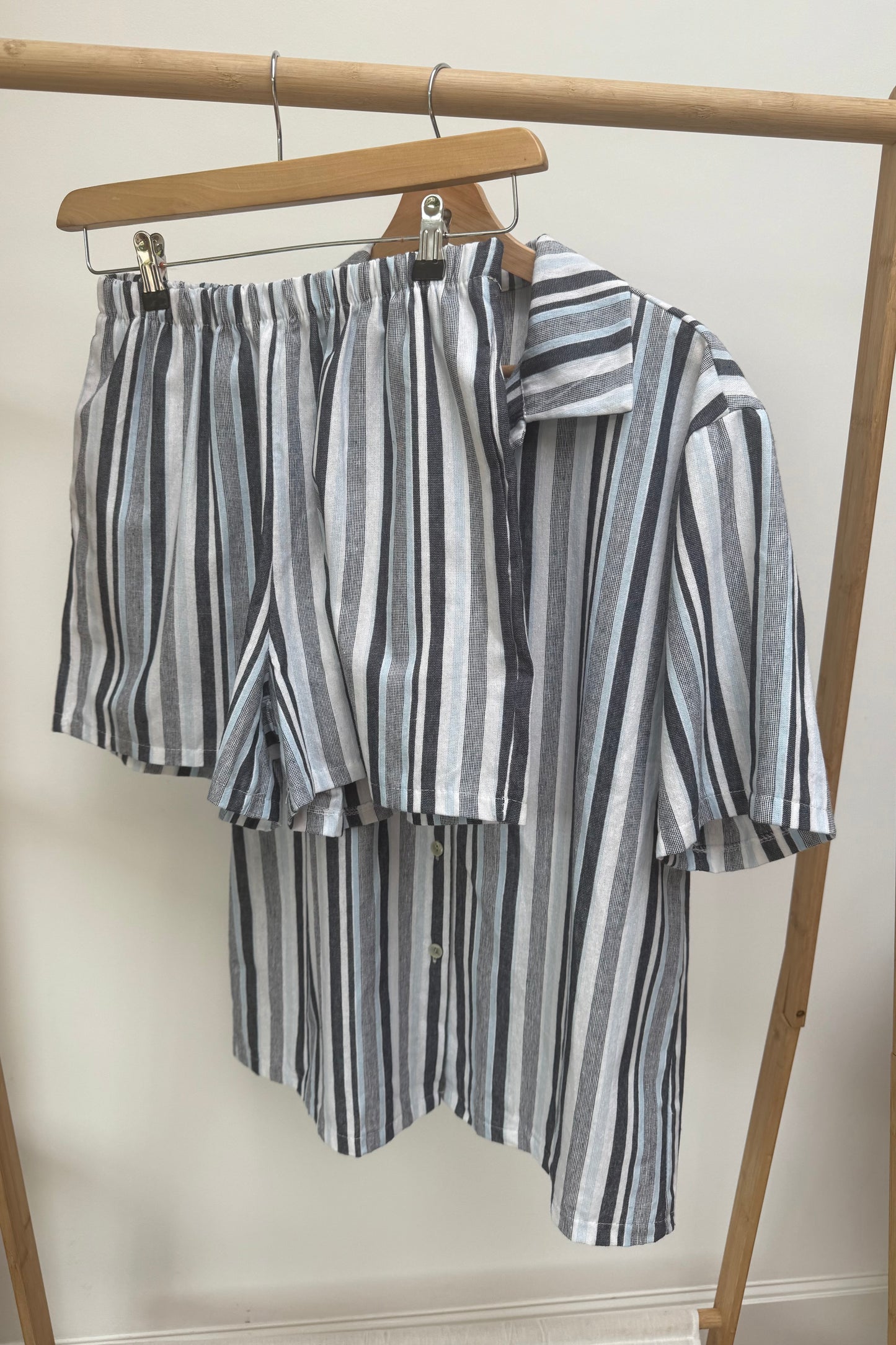 Lily Shirt and Shorts Co-Ord -Blue Stripes
