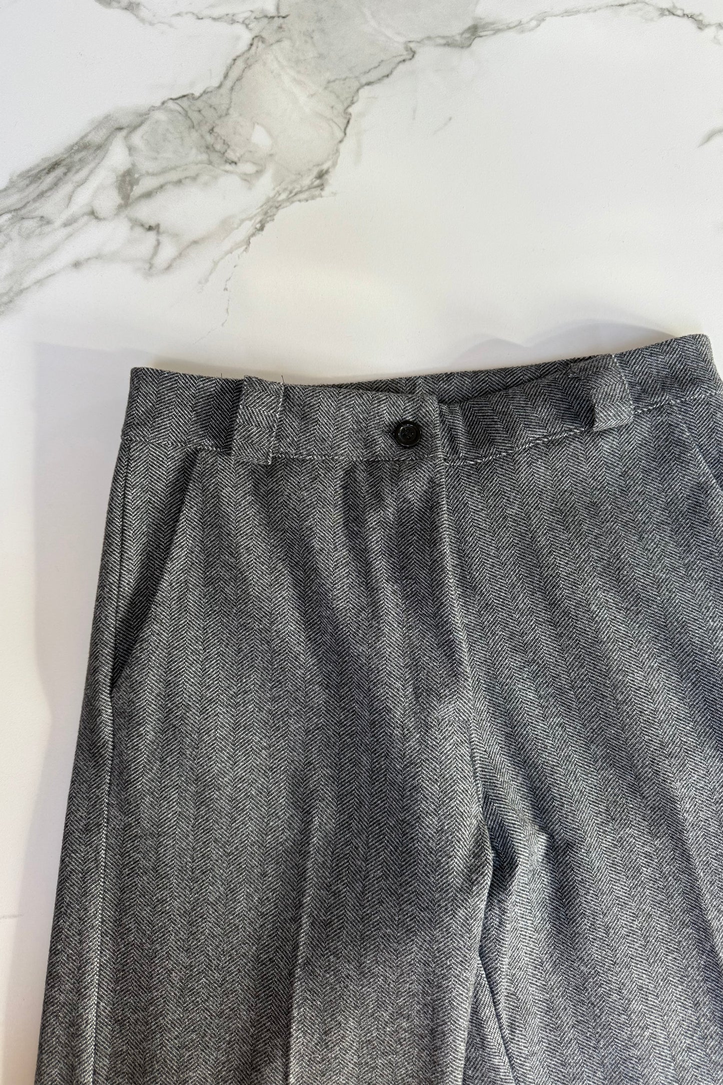 Selma Herringbone Trousers -Grey