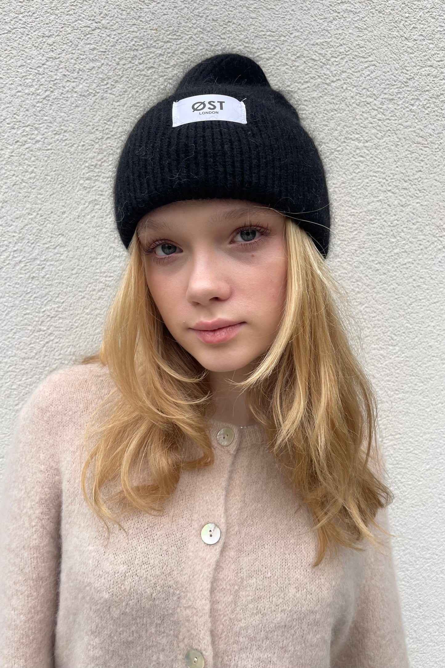 Angora Beanie hat Black