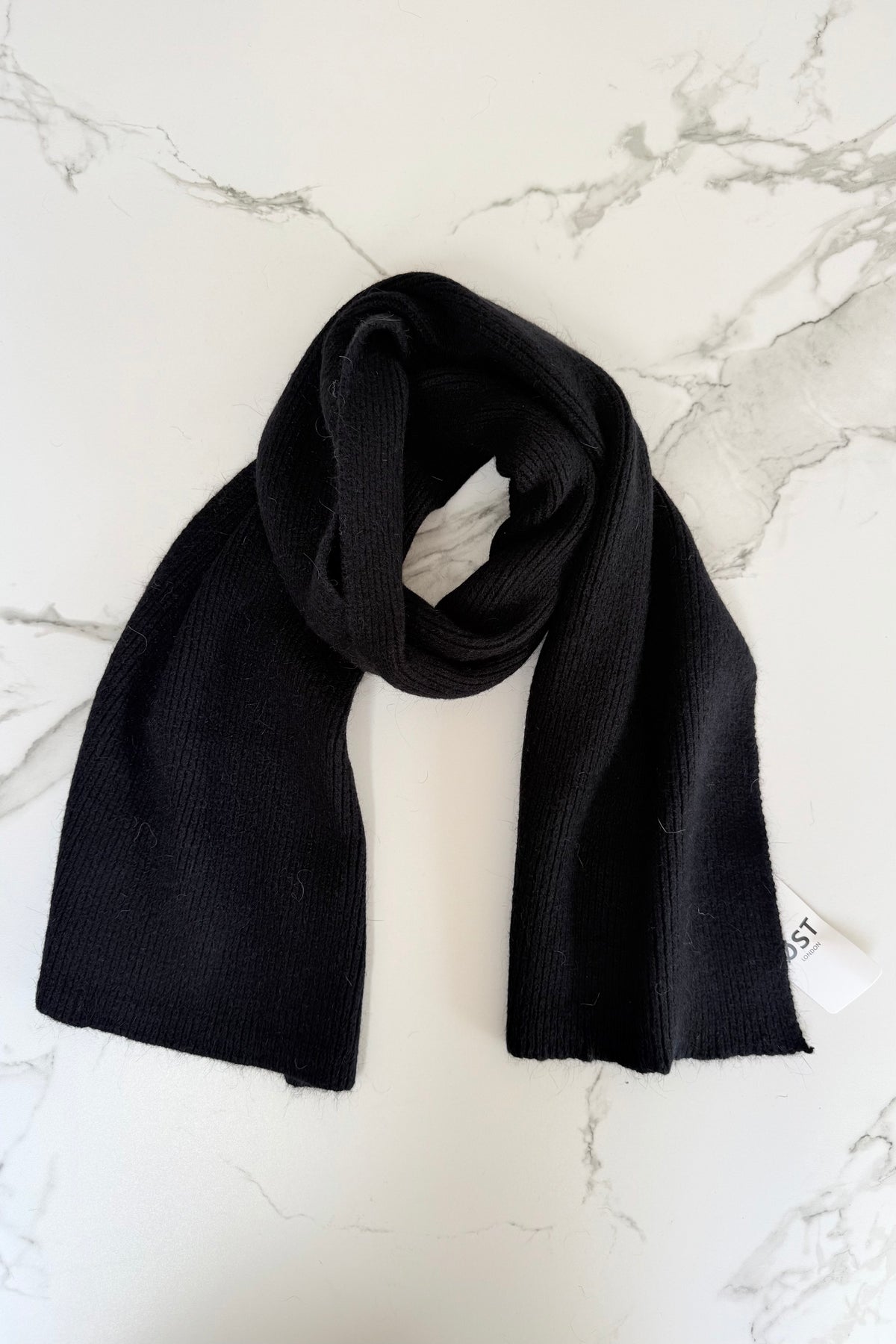 Clara Angora Scarf -Black