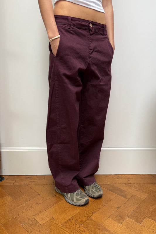 Lisa Barrel Trousers -Burgundy