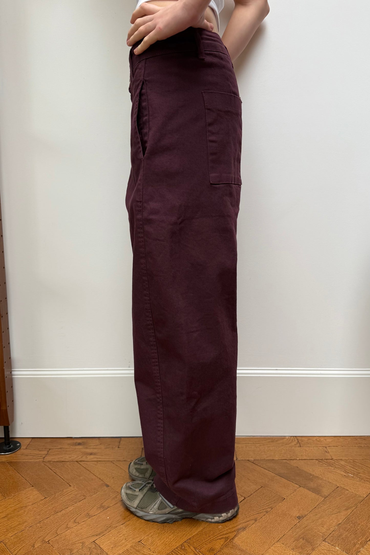 Lisa Barrel Trousers -Burgundy
