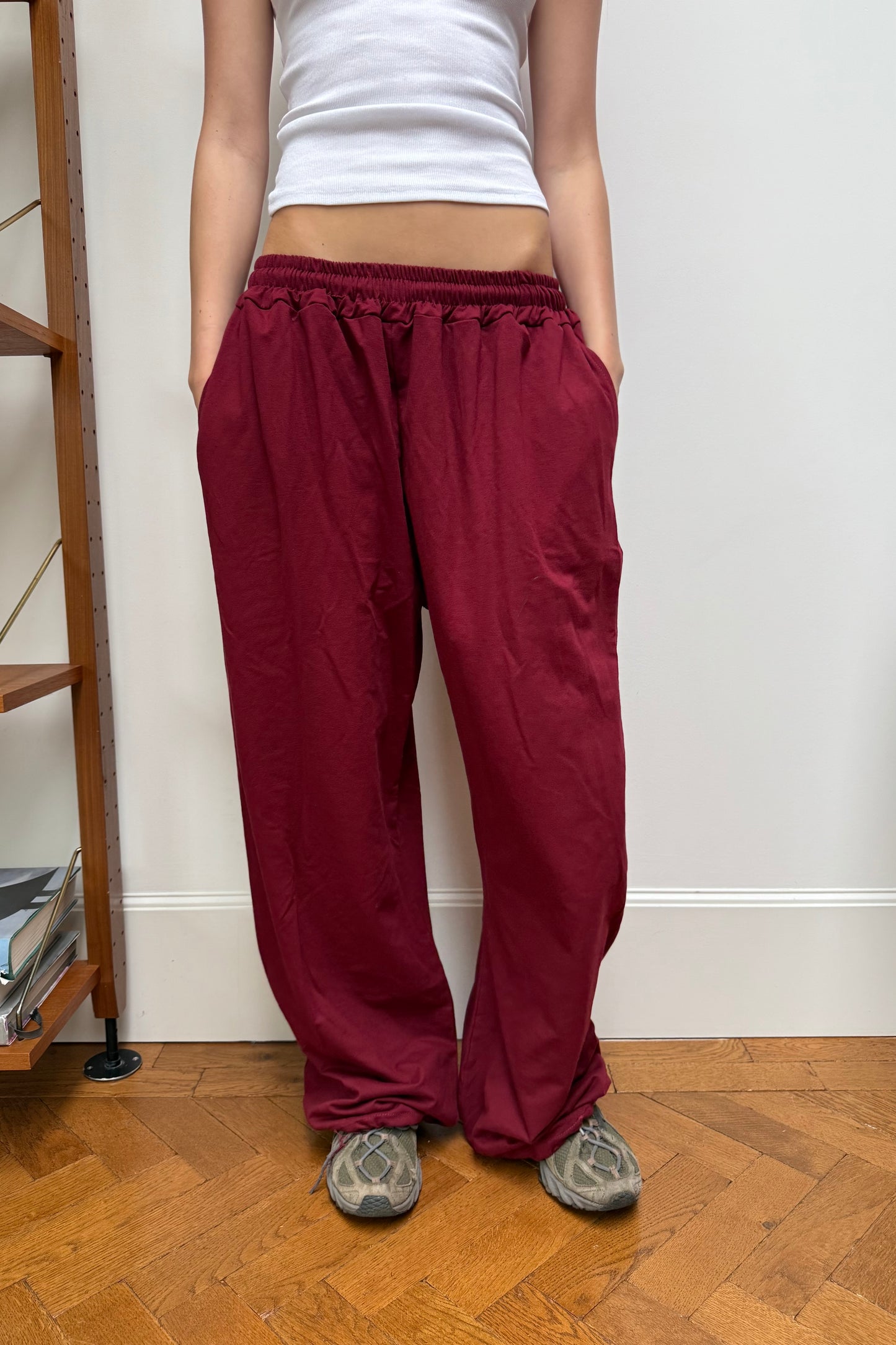 Elise Baggy Loungewear Trousers -Bordeaux