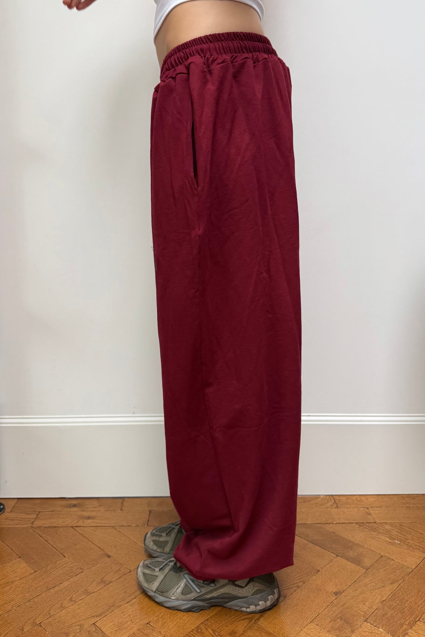 Elise Baggy Loungewear Trousers -Bordeaux