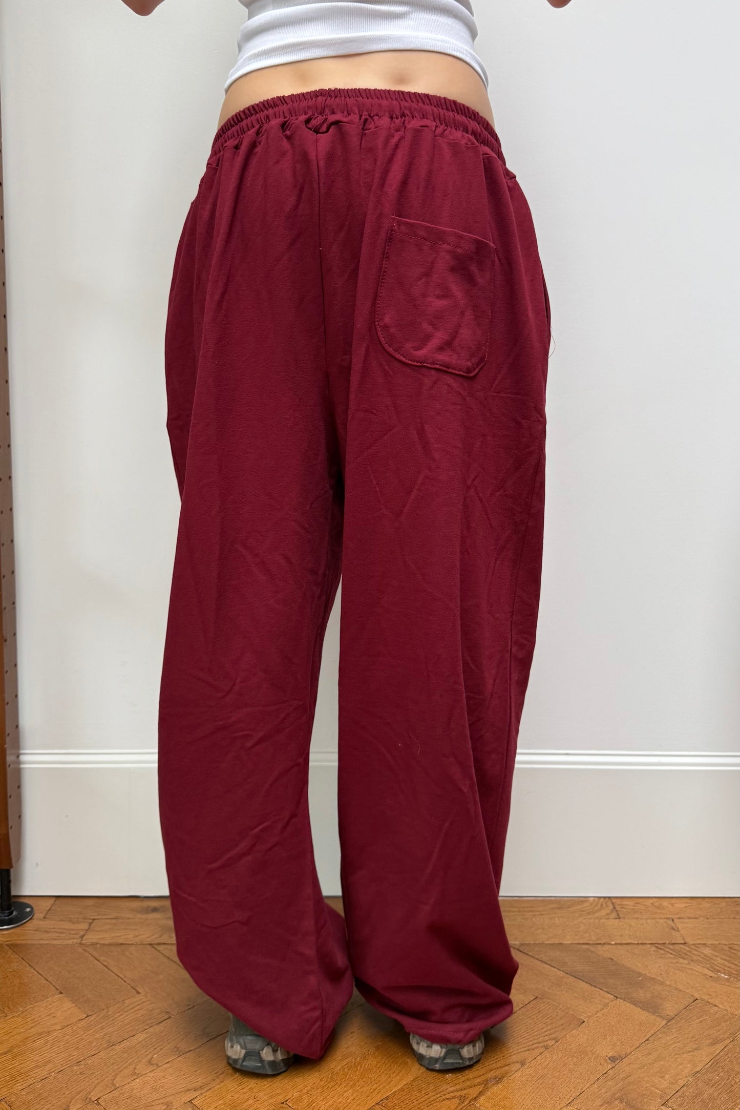 Elise Baggy Loungewear Trousers -Bordeaux