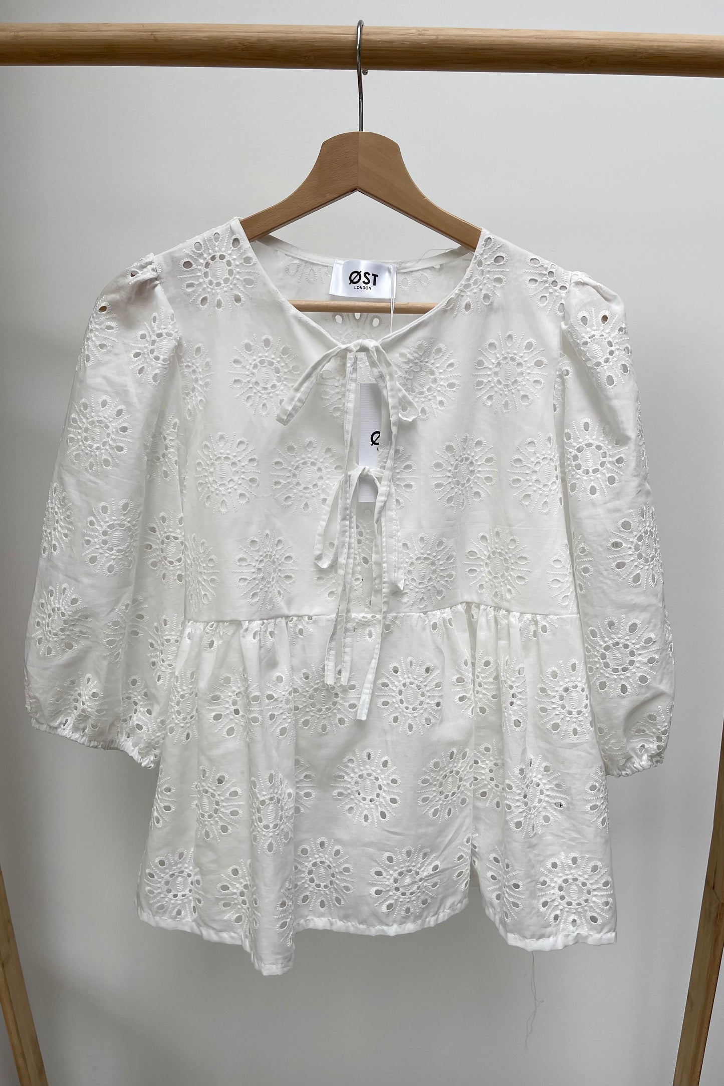 broderie anglaise tie blouse