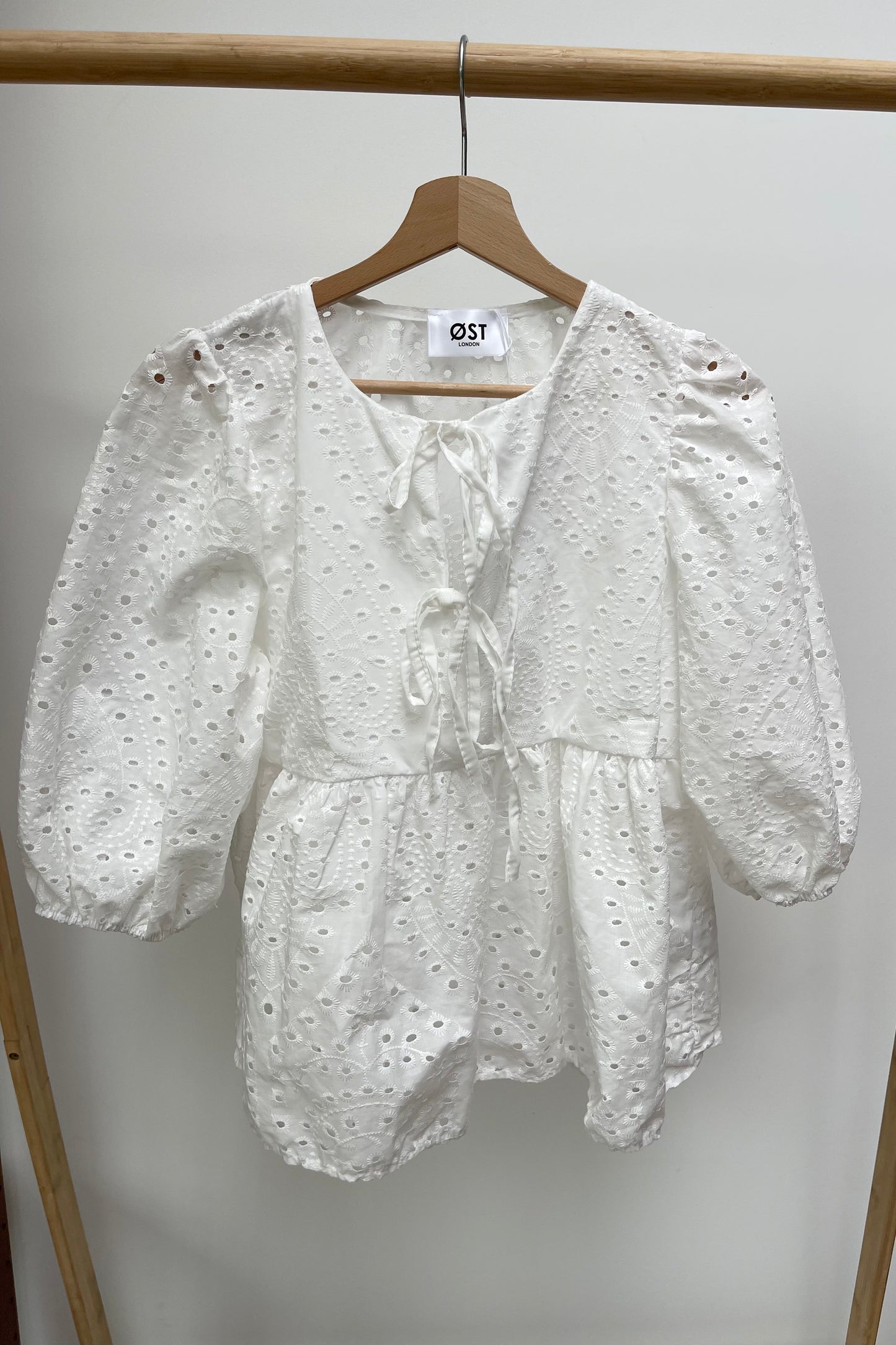 Broderie Anglase Tie Blouse
