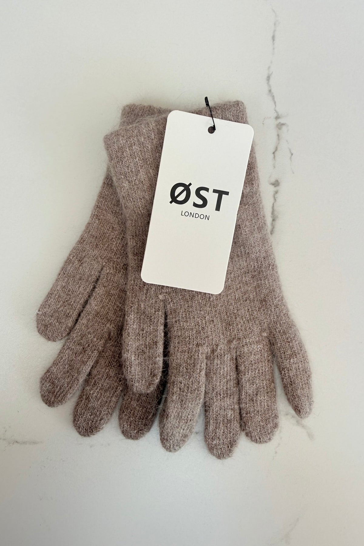 Clara Angora Gloves -Taupe