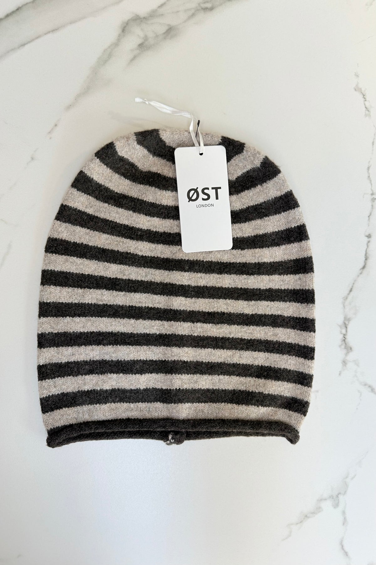 Striped Beanie -Coffe/Taupe