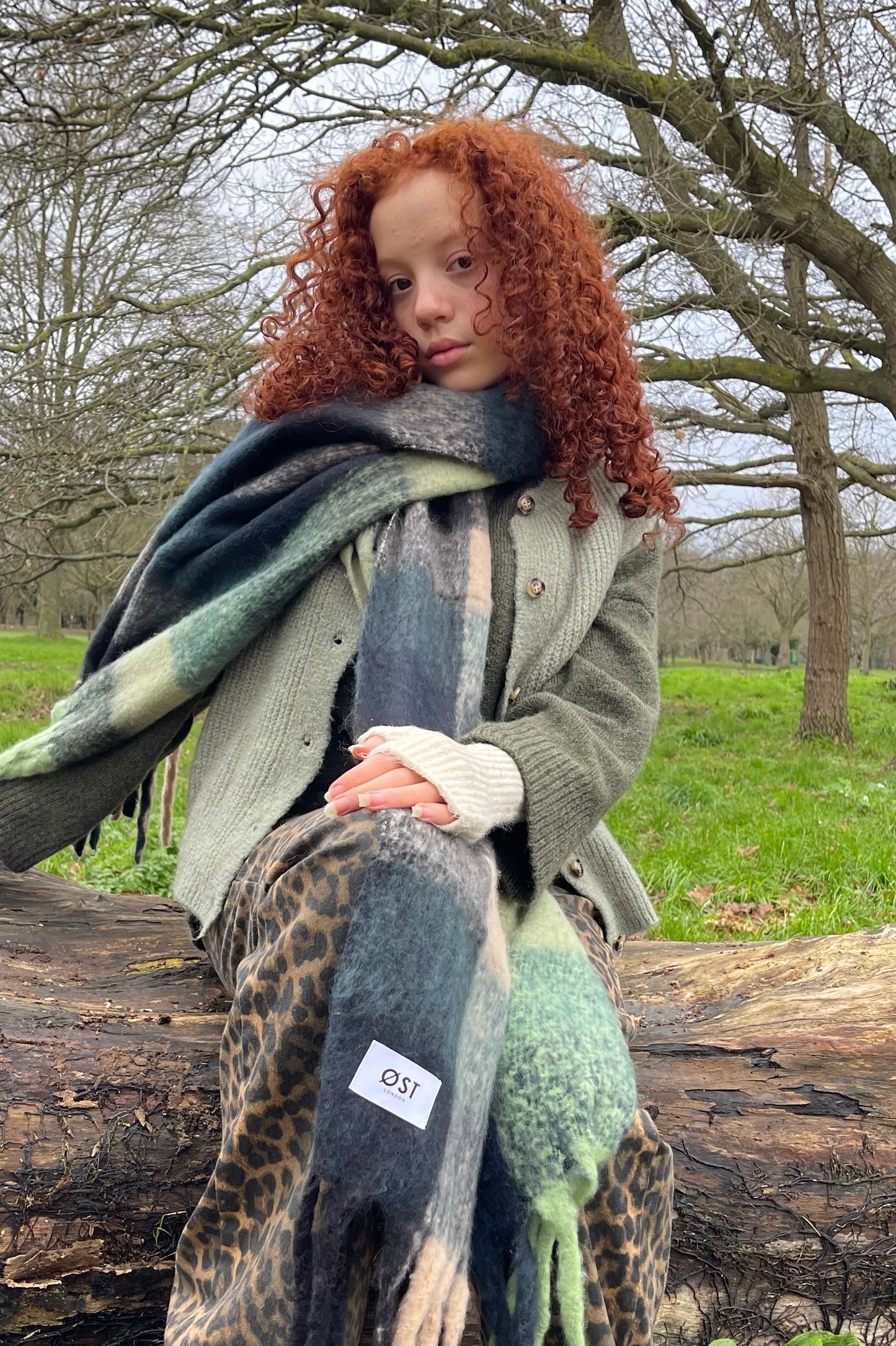 warm big winter scarf tartan
